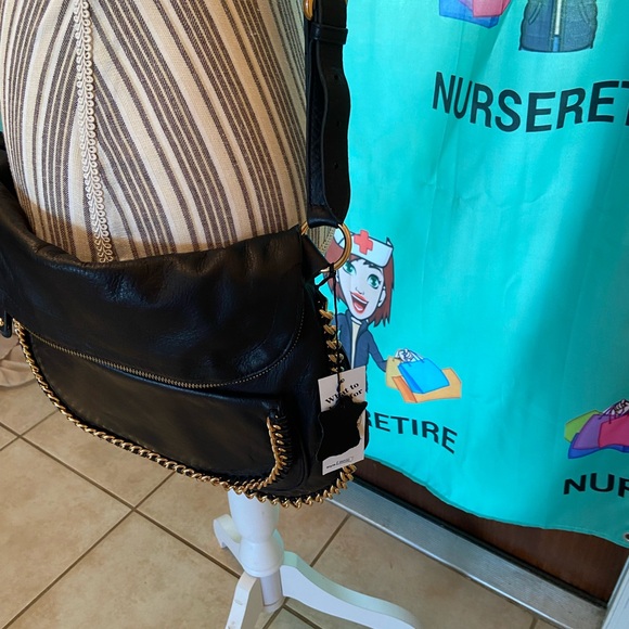 Sabina New York Black genuine Leather Crossbody/Messenger Bag NWT - Picture 9 of 16